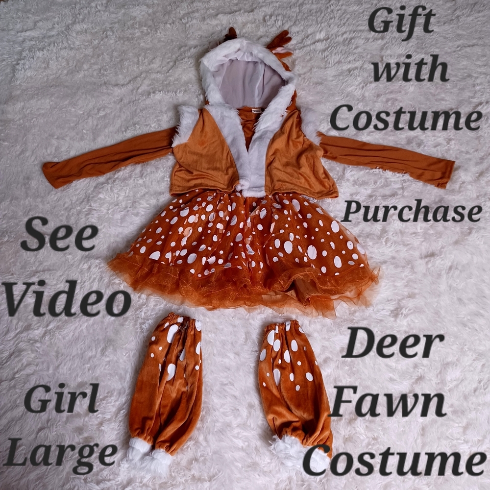 Fawn Deer Halloween Costume Girls Large - Picture 1 of 6